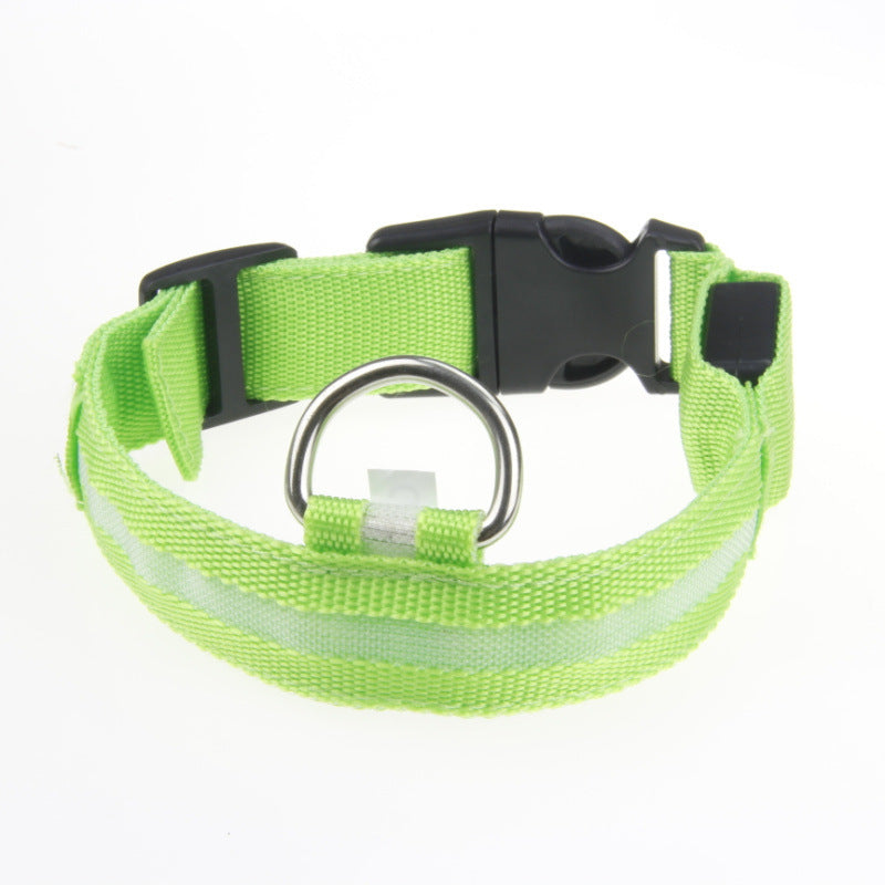 LED Safety Dog Collar – Glow in the Dark, Adjustable & Stylish Night Visibility for Pets