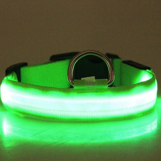LED Safety Dog Collar – Glow in the Dark, Adjustable & Stylish Night Visibility for Pets
