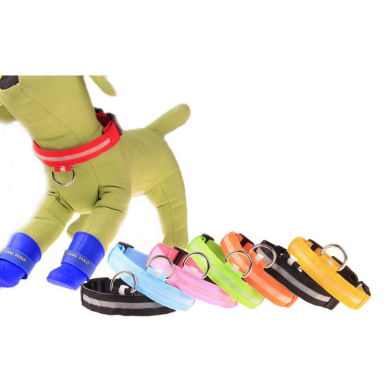 LED Safety Dog Collar – Glow in the Dark, Adjustable & Stylish Night Visibility for Pets