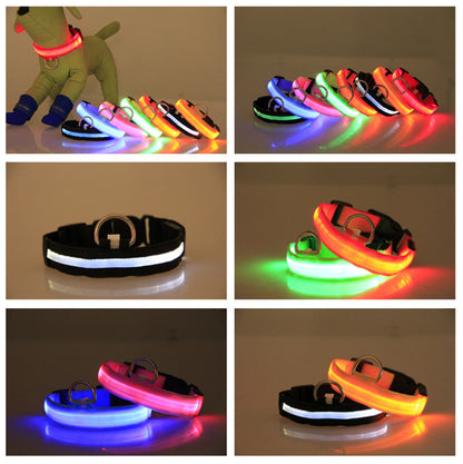 LED Safety Dog Collar – Glow in the Dark, Adjustable & Stylish Night Visibility for Pets