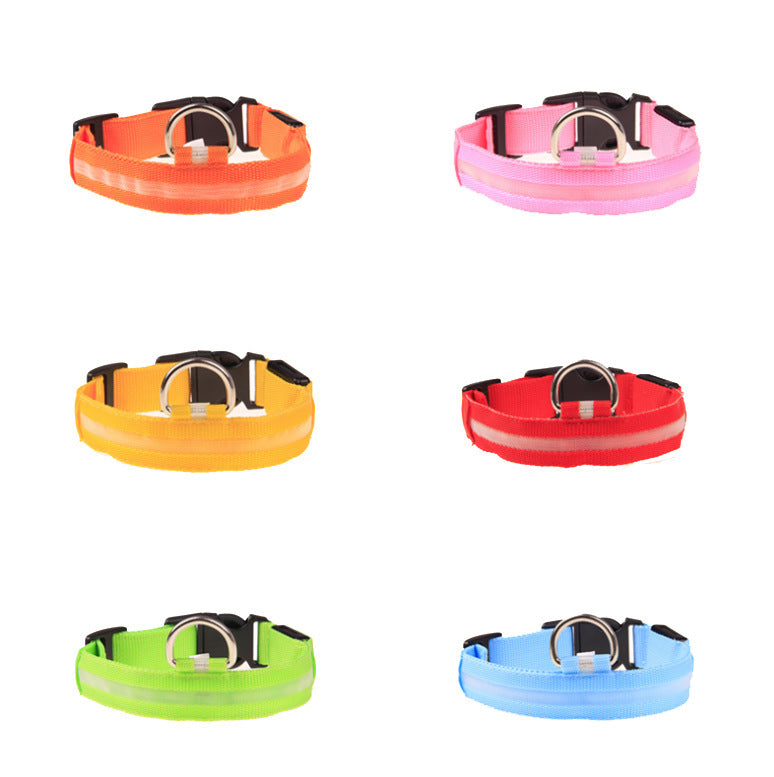 LED Safety Dog Collar – Glow in the Dark, Adjustable & Stylish Night Visibility for Pets